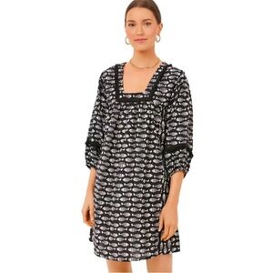 Tuckernuck Piscis Catalans Black White Fish Print Coverup Beach Dress M